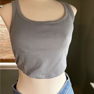 Prana - Gray Ribbed Crop Top